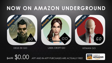 Android-игры Hitman GO, Lara Croft GO и Deus Ex GO раздают бесплатно в Amazon
