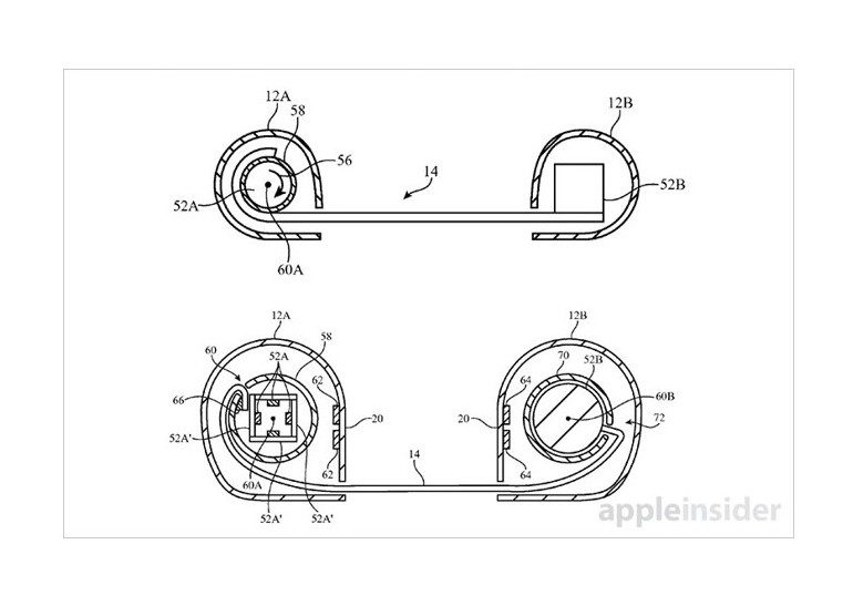 Apple запатентовала концепт "электронного свитка" с гибким OLED-экраном, наматывающимся на цилиндры-держатели