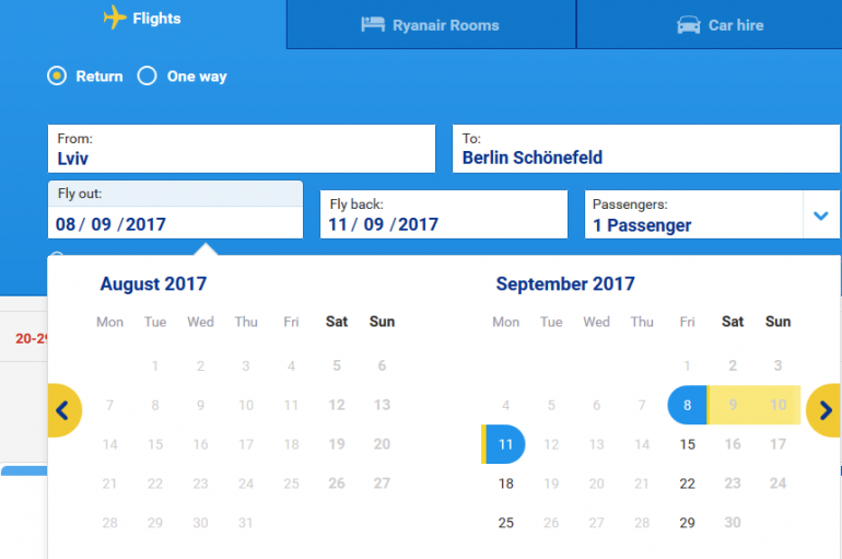 Лоукостер Ryanair запустит рейсы Львов-Берлин на месяц раньше запланированного срока - в сентябре текущего года