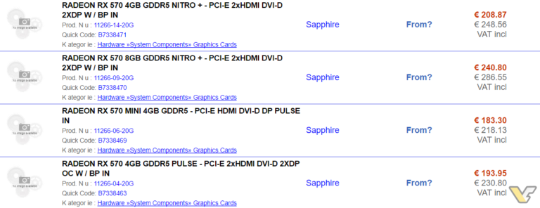 В зарубежных интернет-магазинах начали появляться различные варианты видеокарт AMD Radeon RX 500 от ASUS, MSI и Sapphire, стали известны цены