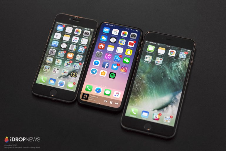 Apple тестирует два финальных прототипа iPhone 8: с симметричной тонкой окантовкой и Touch ID под экраном, а также запасной - со сканером отпечатков на задней панели