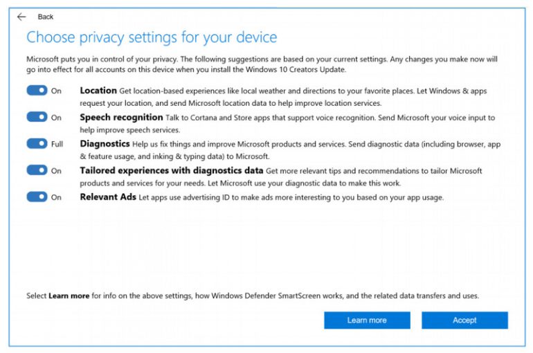 Microsoft уточнила, какие данные о пользователях собирает Windows 10