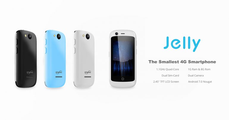 На Kickstarter появился Jelly - самый маленький 4G-смартфон в мире с диагональю экрана 2,45 дюйма и стоимостью от $59