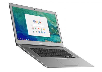 Новый хромбук Acer Chromebook 15 получил алюминиевый корпус, 15,6-дюймовый IPS-экран и сразу четыре USB-порта, включая пару Type-C