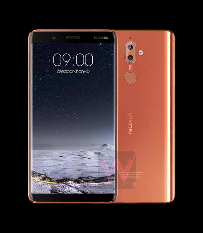 Рендеры смартфона Nokia 9 указывают на безрамочный дизайн и двойную камеру