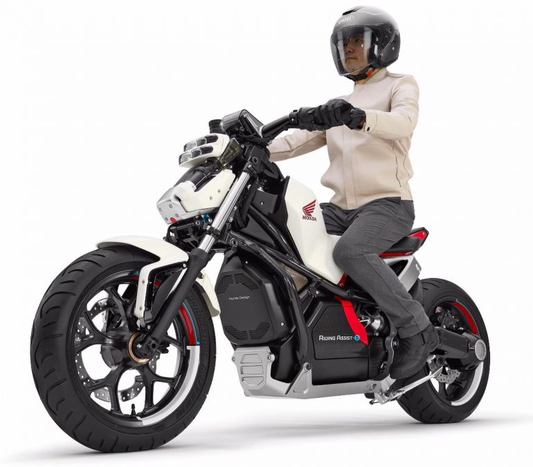 Honda привезет на Токийское автошоу электрический мотоцикл с системой автоматического балансирования Riding Assist-e
