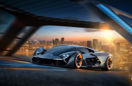 Lamborghini Terzo Millennio — концепт электрического суперкара «третьего тысячелетия» с двигателями в колесах, суперконденсаторами, самозаживляющимся корпусом и виртуальным кокпитом