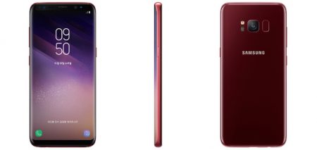 Samsung выпустила Galaxy S8 в новом цвете Burgundy Red и получила патент на сканер отпечатков пальцев, расположенный под дисплеем