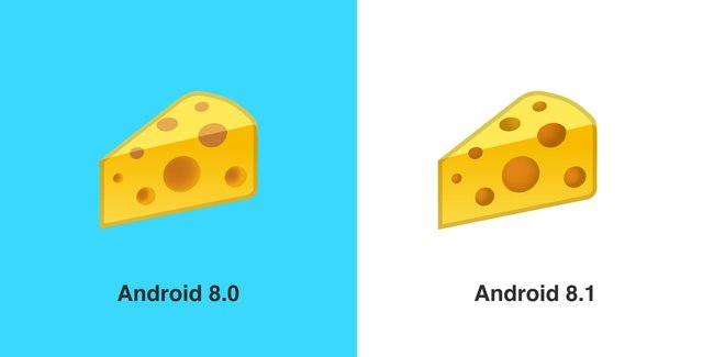 Google научился делать чизбургер правильно и исправил эмодзи в обновлении Android 8.1 [Обновлено: сыр и пиво тоже перерисовали]
