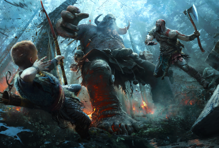 Sony опубликовала эпичный проморолик игры God of War для PlayStation 4, параллельно в сеть попало видео с реальным геймплеем