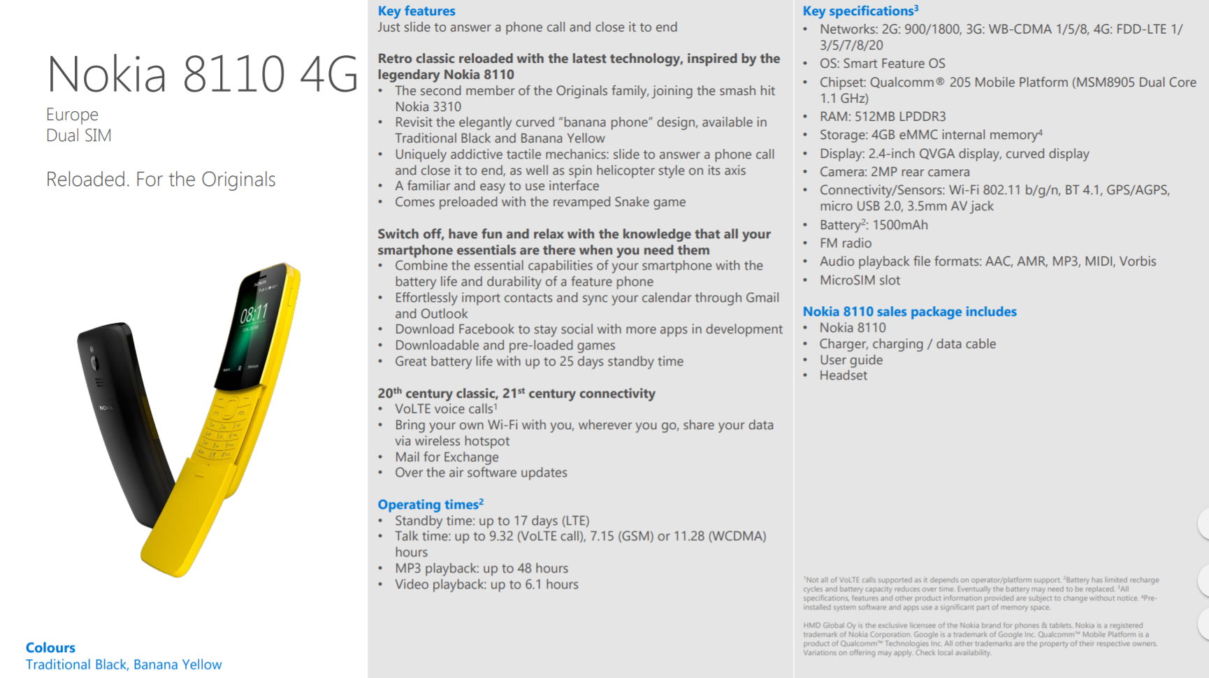 Первый взгляд на «банан» Nokia 8110 4G и Nokia 1