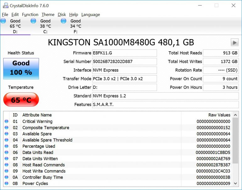 Обзор накопителя Kingston A1000 480 ГБ