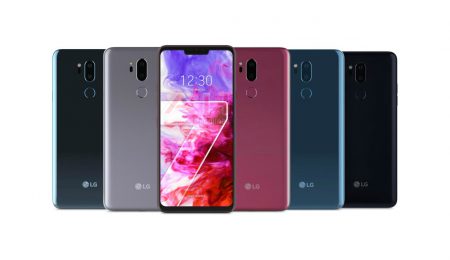 Смартфон LG G7 ThinQ предстал на новом изображении во всех доступных цветах. Его анонс намечен на 2 мая