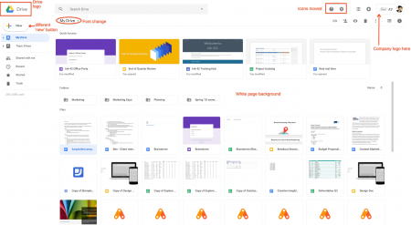 Google обновила интерфейс онлайн-сервиса Google Drive в соответствии с недавними изменениями Gmail
