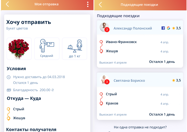 В Украине появился мобильный сервис для отправки посылок попутчиками