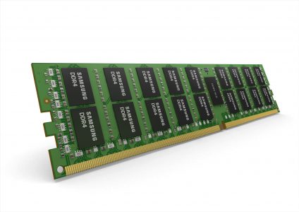Samsung начала массовое производство модулей DDR4 RDIMM объемом 64 ГБ на базе кристаллов DRAM плотностью 16 Гбит