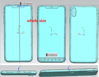 Опубликованы схематические изображения 6,5-дюймового iPhone 9 Plus, размеры которого оказались меньше, чем у 5,5-дюймового iPhone 8 Plus