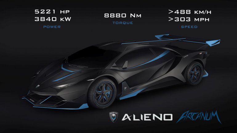 Alieno Arcanum - болгарский электрический гиперкар с 24 двигателями мощностью 5200 л.с., максималкой 500 км/ч, батареей на 180 кВтч и ценником 1,5 млн евро