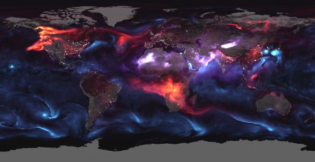 NASA показало пугающую визуализацию аэрозольных загрязнений атмосферы