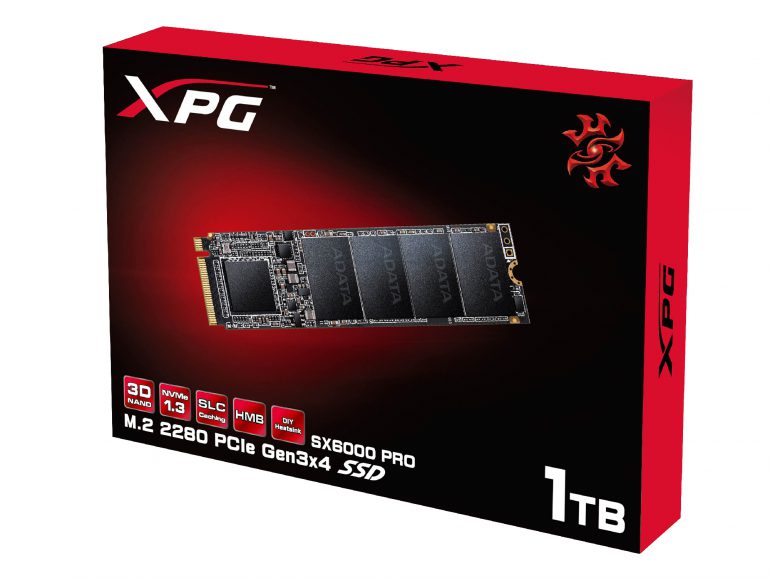 ADATA представила SSD-накопитель XPG SX6000 Pro с интерфейсом PCIe Gen3x4 M.2 2280