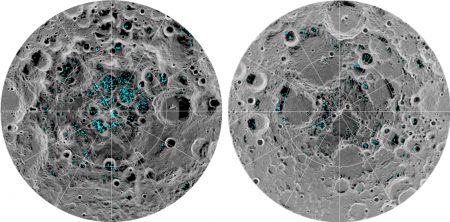 NASA получило прямые доказательства существования воды на полюсах Луны