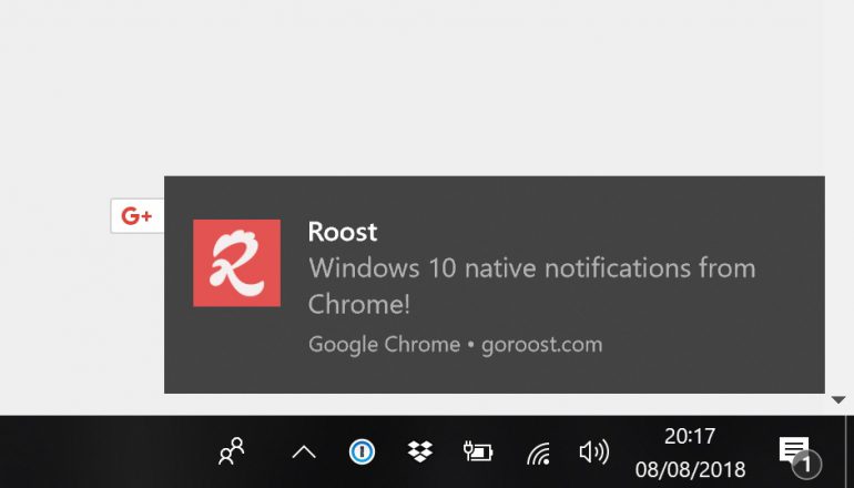 Chrome теперь поддерживает передачу уведомлений в центр уведомлений Windows 10