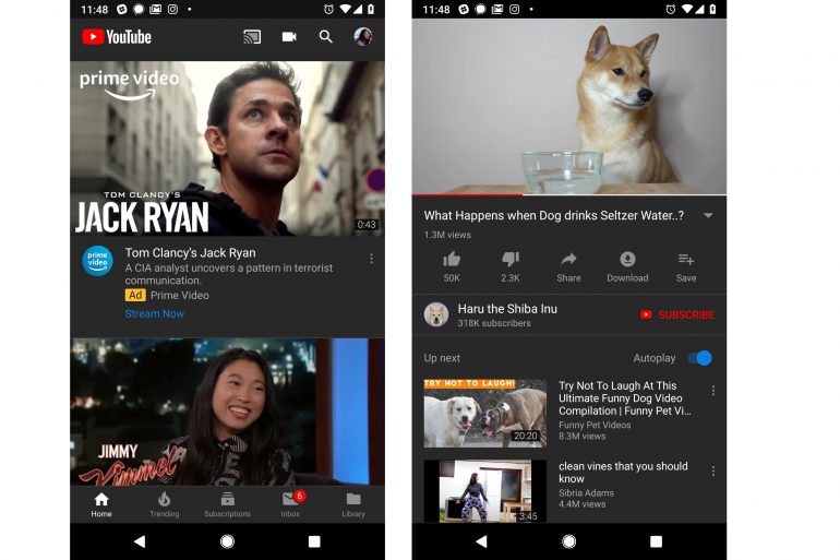 Темная тема в YouTube наконец стала доступна на Android, в этот раз — обновление не учебное