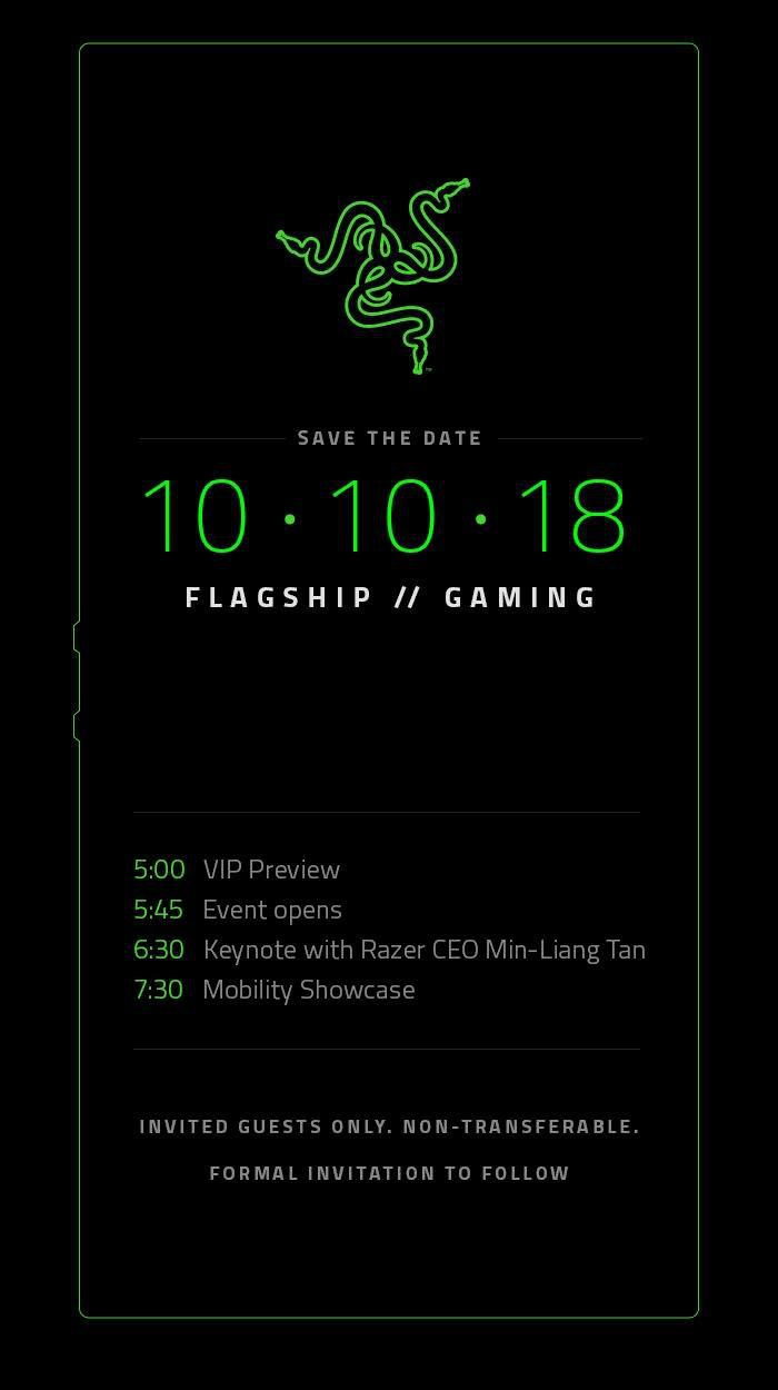 Razer назначил дату анонса геймерского смартфона Razer Phone 2 на 10 октября 2018 года