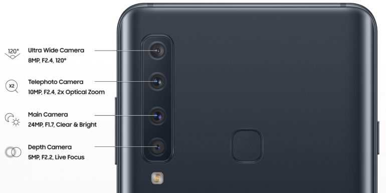 Первый в мире смартфон с четверной камерой Samsung Galaxy A9 (2018) представлен официально