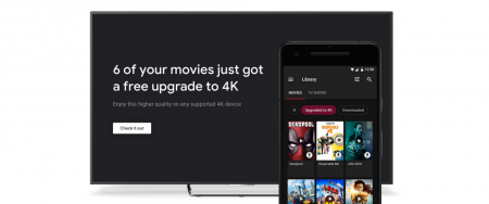 Google бесплатно повысит качество ранее купленных пользователями фильмов Play Movies до 4К