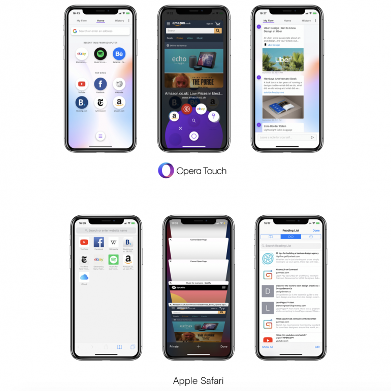 Opera выпустила мобильный браузер Opera Touch для iPhone и iPad