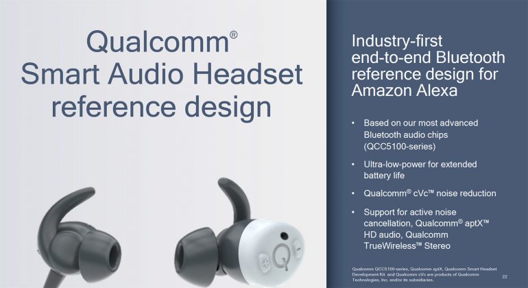 Qualcomm разработала референсный дизайн беспроводной гарнитуры с интеграцией Amazon Alexa
