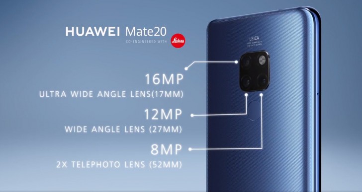 Анонсированы смартфоны Huawei Mate 20 и Mate 20 Pro: SoC Kirin 980, быстрая зарядка и тройные камеры Leica