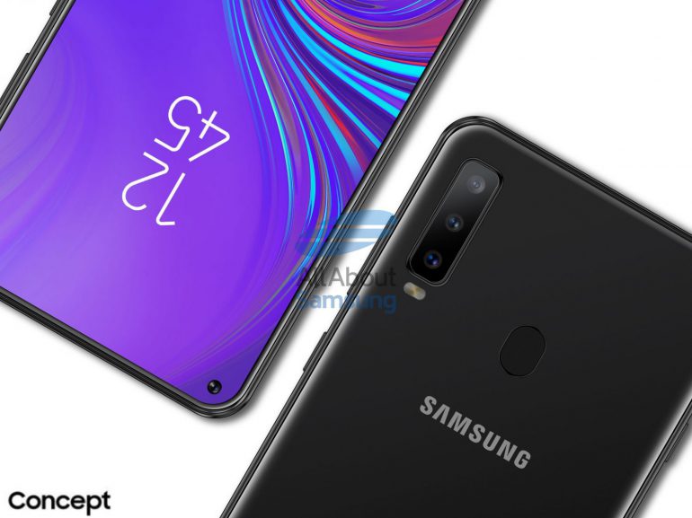 Смартфон Samsung Galaxy A8s, оснащенный экраном Infinity-O с точечным вырезом под фронтальную камеру, показался на качественных рендерах