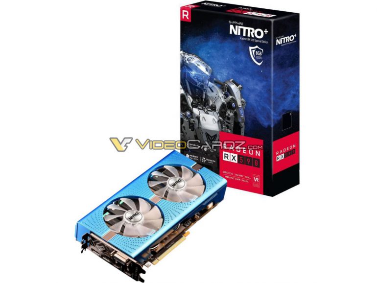 Видеокарта Sapphire Radeon RX 590 Nitro+ Special Edition позирует на фото