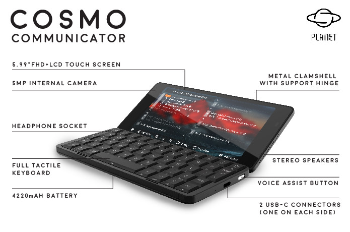 На Indiegogo собирают средства на коммуникатор Cosmo Communicator, являющийся идейным наследником легендарного Nokia E90