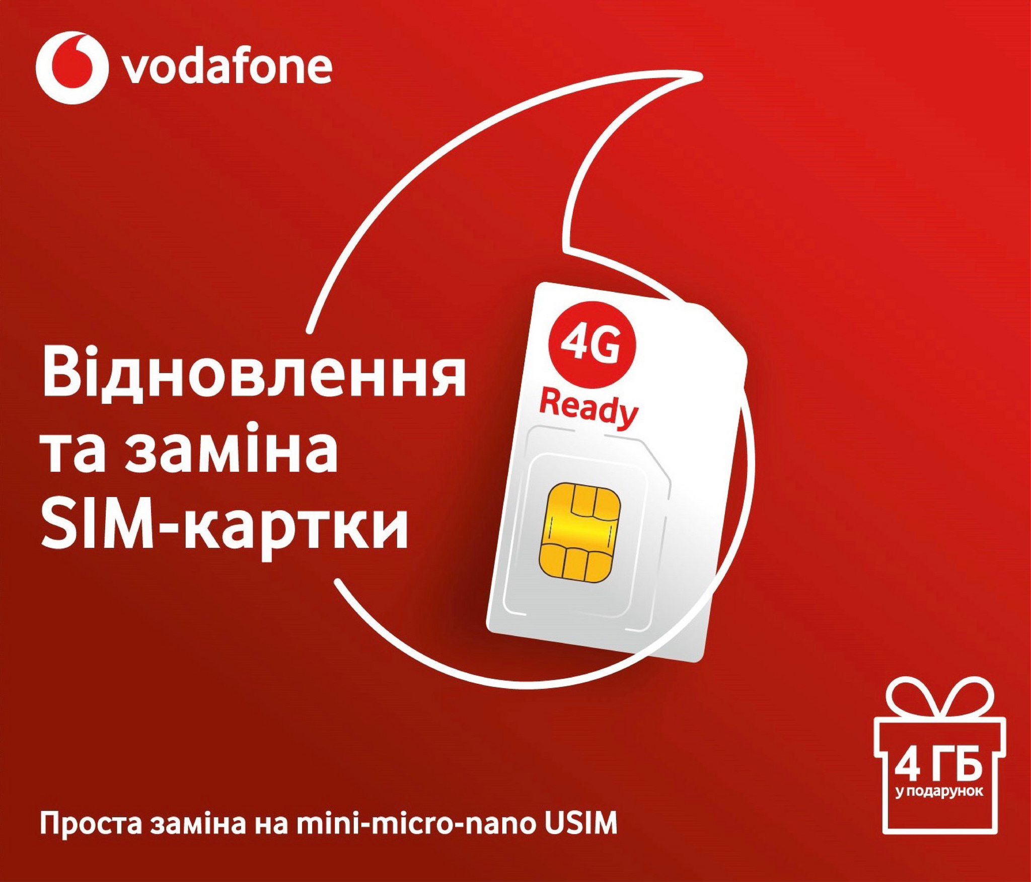 Vodafone Украина бесплатно доставит домой всем желающим USIM с поддержкой 4G