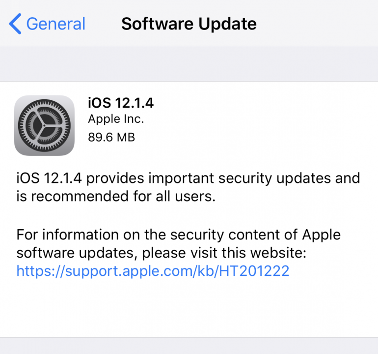 Apple выпустила обновление iOS 12.1.4 с устранением ошибки в Group FaceTime и пообещала вознаграждение 14-летнему подростку, который первым нашёл её
