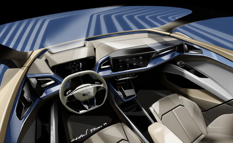 Немцы показали первые официальные изображения компактного электрокроссовера Audi Q4 e-tron. Концепт представят в Женеве весной, серийная версия выйдет в 2020-2021 годах