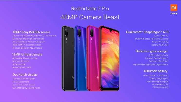 Xiaomi представила смартфон Redmi Note 7 Pro на SoC Snapdragon 675 и новый вариант Redmi Note 7 без 48-мегапиксельной камеры