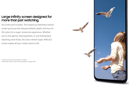 Живые фото защитного стекла для экрана Notchless Infinity смартфона Samsung Galaxy A90