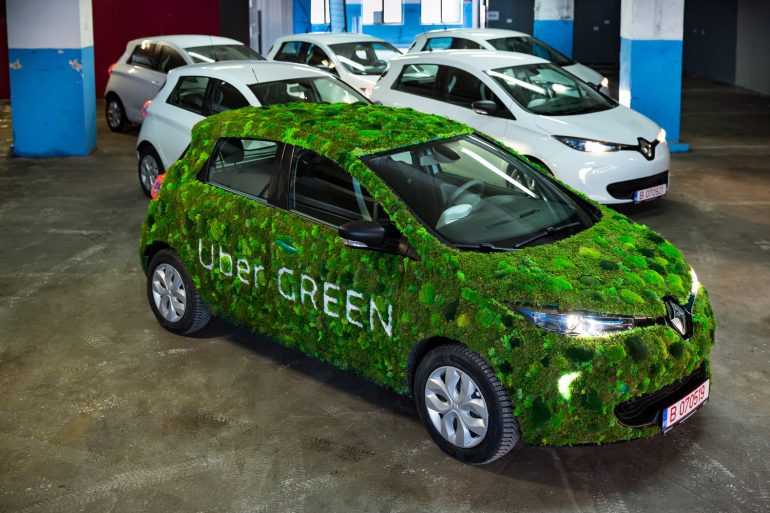Uber запустил в Киеве сервис Uber Green на основе электромобилей Nissan Leaf, Renault Zoe и др. по цене UberSELECT