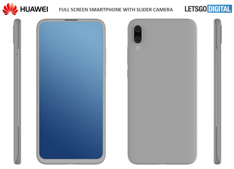 Huawei запатентовала безрамочный смартфон в форм-факторе слайдера