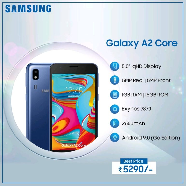Сверхдешевый смартфон Samsung Galaxy A2 Core на платформе Android Go за $75 представлен официально