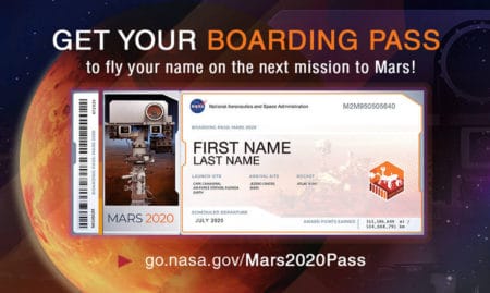 NASA открыла онлайн-регистрацию на миссию Mars 2020, предложив всем желающим отправить свои имена на Красную планету
