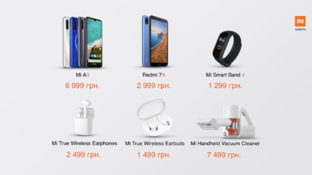 Летняя презентация новинок Xiaomi в Украине: смартфоны Xiaomi Mi A3 и Redmi 7A, беспроводные наушники и пылесос