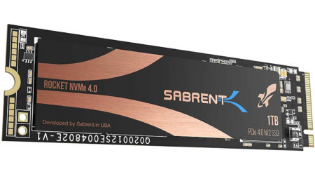 Высокоскоростной SSD Sabrent Rocket NVMe 4.0 объемом 1 ТБ стоит $230 (версия на 2 ТБ — $430)