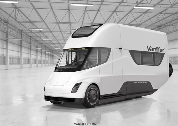 Новозеландцы предложили переоборудовать грузовик Tesla Semi в электрический дом на колесах