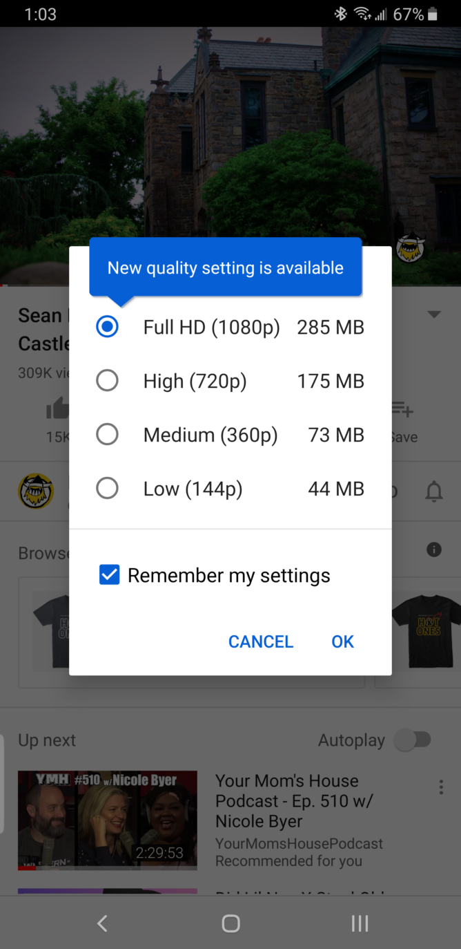 В YouTube Premium появится возможность скачивать видео на смартфоны и планшеты в Full HD