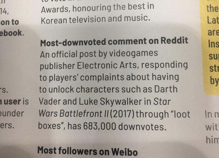 Electronic Arts попала в «Книгу рекордов Гиннесса» за... самый заминусованный комментарий в истории Reddit